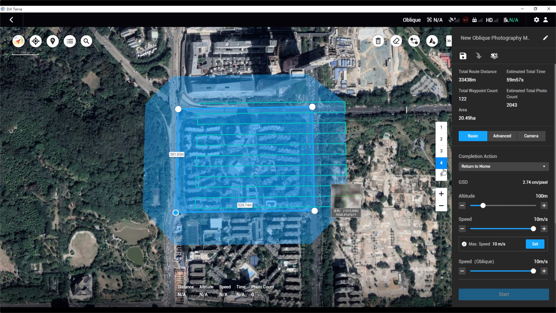 Mapeado tipo maya con DJI Terra