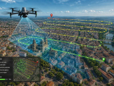 Curso fotogrametría con drones en ciudad